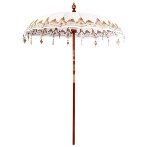 vidaXL Parasol Balinese Crema 185 x 185 x 260 cm