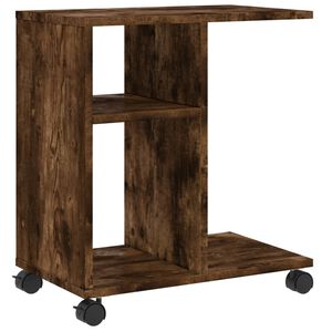 vidaXL Tavolino con Ruote Rovere Fumo 50x30x55 cm in Legno Multistrato