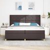 vidaXL Letto a molle con materasso Marrone 200 x 200 cm Tessuto