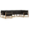 vidaXL Set di divani da esterno 6 pz Bianco e Nero