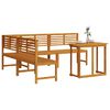 vidaXL Set Panchina da Giardino 4 pcs Marrone legno massello di acacia