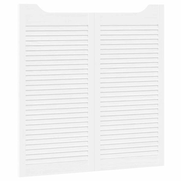 vidaXL Porte a Battente 1-Paio Design a Lamelle Bianco 100x100 cm