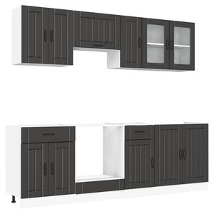 vidaXL Set Mobili da Cucina 8 pz Kalmar Neri Legno Multistrato