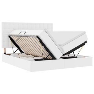 vidaXL Letto con contenitore e LED Bianco Puro 180 x 200 cm