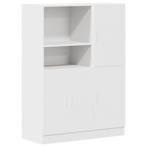 vidaXL Set di Mobili da Cucina 2 pz Bianco in Truciolato