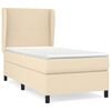vidaXL Giroletto a Molle con Materasso Crema 80x200 cm inTessuto