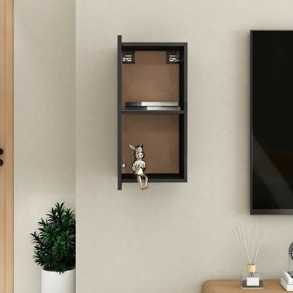 vidaXL Mobile Porta TV Nero Lucido 30,5x30x60 cm Legno Multistrato