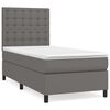 vidaXL Giroletto a Molle con Materasso Grigio 100x200 cm in Similpelle