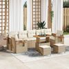 vidaXL Set Divano da Giardino 13 pcs Beige e Crema polyrattan