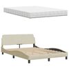 vidaXL Letto con Materasso Hanko Crema 140x200 cm in Tessuto