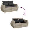 vidaXL Set Divani da Giardino 11 pz con Cuscini in Polyrattan Grigio