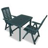vidaXL Set da Bistrot 3 pz in Plastica Verde