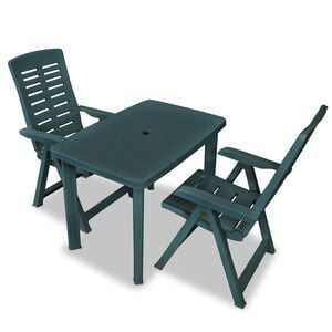vidaXL Set da Bistrot 3 pz in Plastica Verde