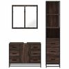 vidaXL Set Mobili da Bagno 3 pz Rovere Marrone in Legno Multistrato