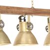 vidaXL Lampada a Sospensione Industriale Ottone E27 Legno di Mango