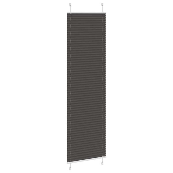 vidaXL Tenda Plissettata Nera 60x200 cm Larghezza Tessuto 59,4 cm