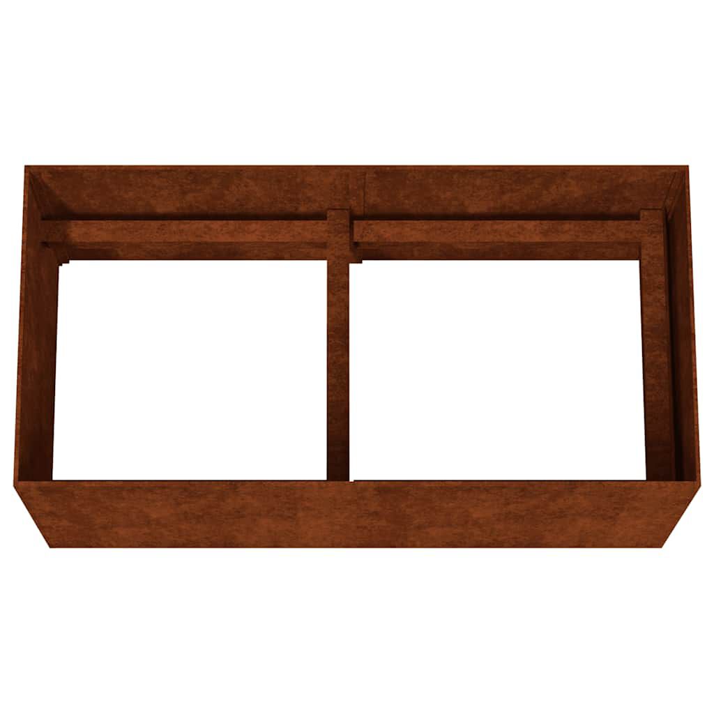 Fioriera Rialzata Da Giardino VidaXL 196x100x69 Cm In Acciaio Corten - Per Orto, Erbe Aromatiche E Fiori