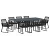 vidaXL Set da Pranzo per Giardino 9 pz Nero polyrattan