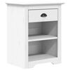 vidaXL Comodino BODO 53x38,5x67 cm in Legno Massello di Pino Bianco