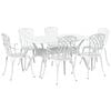vidaXL Set da Pranzo per Giardino 7 pcs Bianco Alluminio