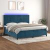 vidaXL Letto a Molle con Materasso e LED Blu Scuro 200x200 cm
