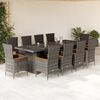 vidaXL Set da Pranzo da Giardino 11pz con Cuscini in Polyrattan Grigio