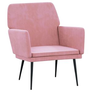 vidaXL Poltrona Rosa 62x79x79 cm Velluto