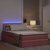 vidaXL Letto con contenitore e LED Rosa 120 x 200 cm Velluto