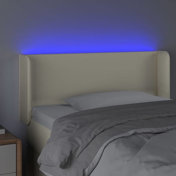 vidaXL Testiera a LED Crema 83x16x78/88 cm in Similpelle