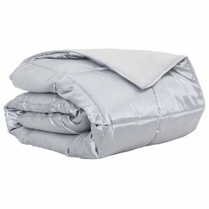 vidaXL Duvet Estivo Argento 135 x 200 cm Satin e Micropile