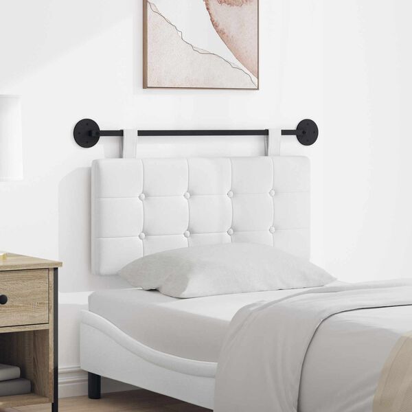 vidaXL Testata appesa Bianco 100 x 55 x 5 cm Tessuto