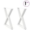 vidaXL Gambe per tavolo da pranzo 2 pz bianche 80x(72-73,3) cm in acciaio