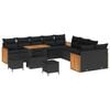 vidaXL Set Divano da Giardino 13 pz 13-Numero di posti Nero