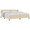 vidaXL Letto a molle con testiera Crema 200 x 200 cm Tessuto