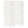 vidaXL Divisorio Ambienti 4Pannelli Bianco Retr&ograve; Legno Massello di Paulownia