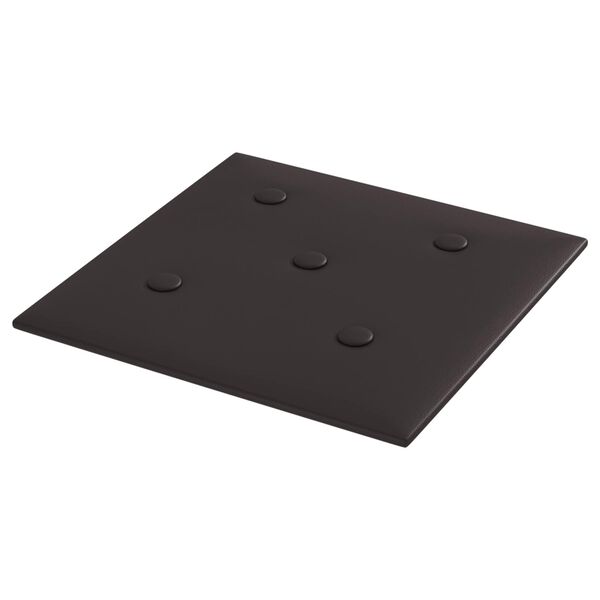 vidaXL Testiera da Parete 12 pcs Nero 30 x 30 cm Pelle Sintetica