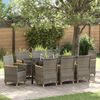 vidaXL Set da Pranzo per Giardino 9 pcs Grigio polyrattan