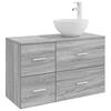 vidaXL Set di mobili per il bagno 2 pcs Sonoma grigio