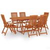 vidaXL Set da Pranzo per Giardino 7 pz in Legno Massello di Eucalipto