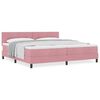 vidaXL Letto a Molle con Materasso Rosa 200 x 200 cm Tessuto