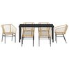 vidaXL Set da Pranzo per Giardino 7 pcs Marrone polyrattan
