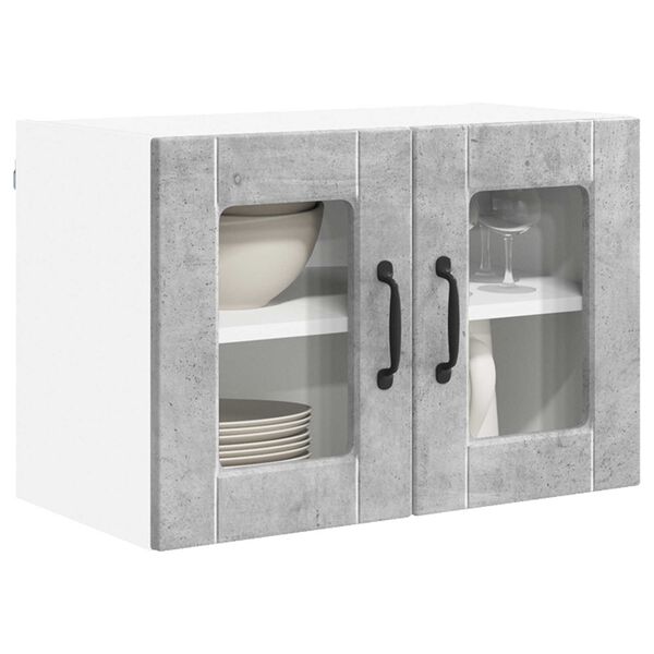 vidaXL Mobile da cucina con porta 2 pcs Grigio cemento 60 x 31 x 40 cm