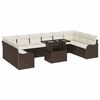 vidaXL Set Divano da Giardino 11 pz 10-Numero di posti Marrone
