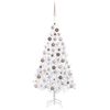 vidaXL Albero di Natale Preilluminato con Palline Bianco 120 cm PVC