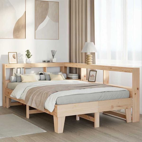 vidaXL Letto Libreria senza Materasso 120x190 cm in Legno di Pino