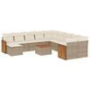 vidaXL Set Divani da Giardino 12 pz con Cuscini Beige in Polyrattan