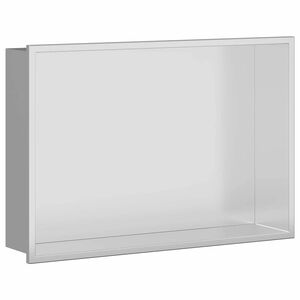 vidaXL Nicchia per doccia Argento 45 x 30 x 9,5 cm Acciaio Inox