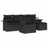 vidaXL Set Divano da Giardino 6 pz Nero polyrattan