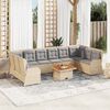 vidaXL Set Divani da Giardino 7 pz con Cuscini in Polyrattan Beige