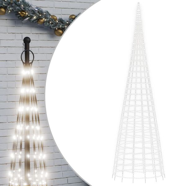 vidaXL Albero di Natale a LED su Asta 3000 LED Bianco Freddo 800 cm
